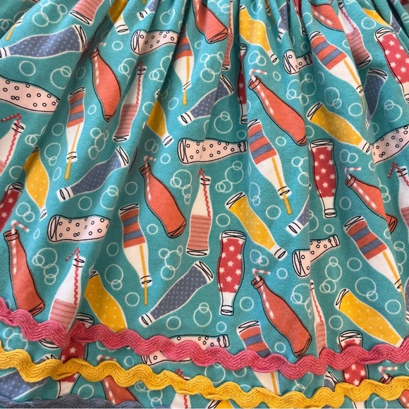 Matilda Jane soda pop bottle dress blue pink size 2 - Picture 4 of 4